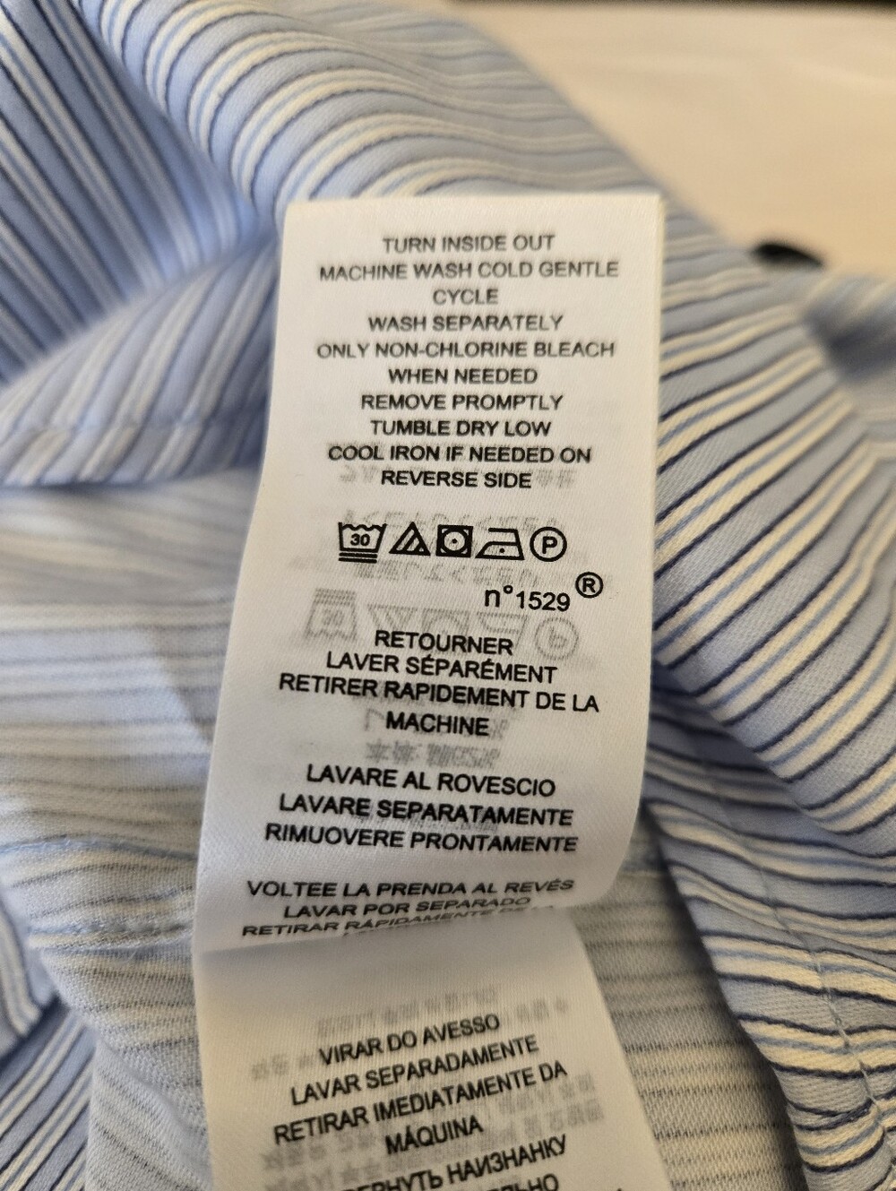 Ralph Lauren Lauren Women's Sz M Sleep Shirt Blue & White Strips Cotton Blend - Picture 11 of 13